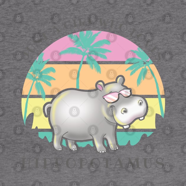 Girl loves hippos classic summer vibes Hippopotamus by PnJ